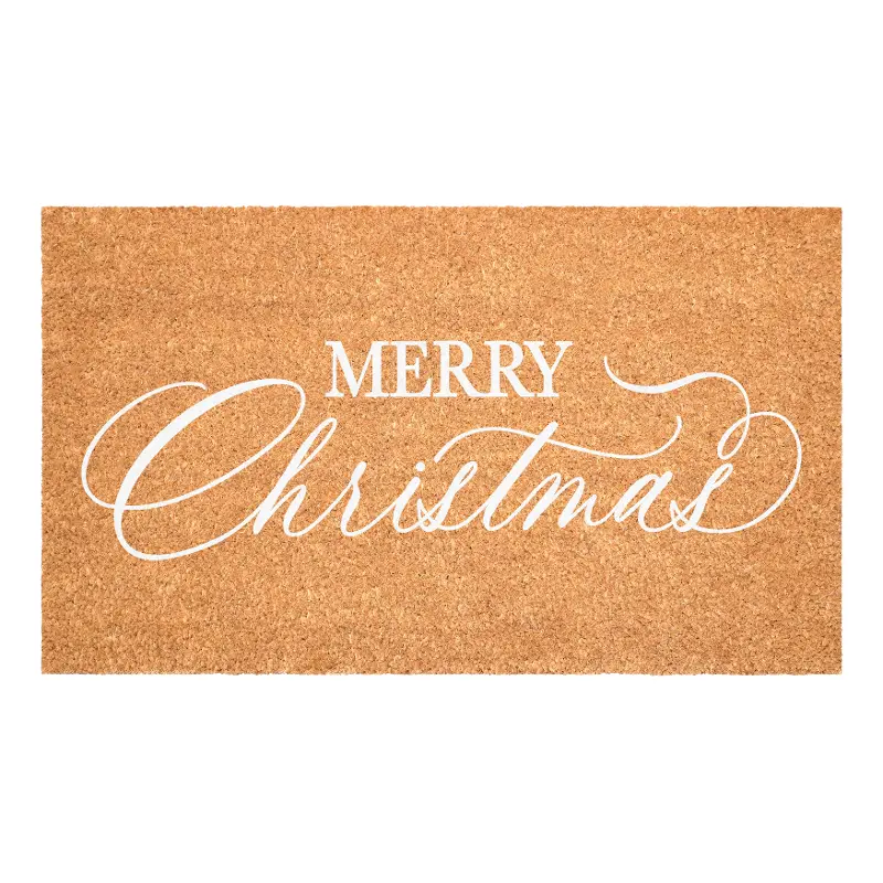White Christmas Calligraphy Doormat