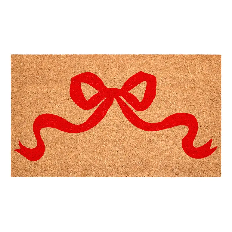 Pretty Red Bow Doormat