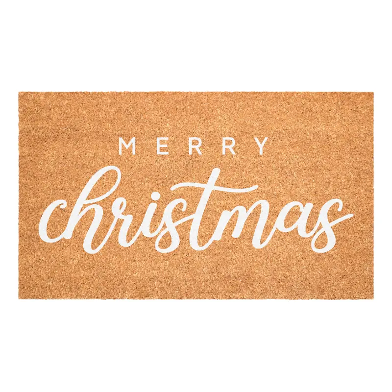 White Classic Christmas Doormat