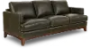 Veridian Olive Green Leather Sofa