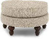 Della Birch Beige Half-Round Ottoman