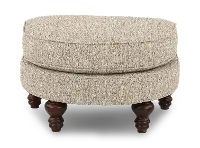 Della Birch Beige Half-Round Ottoman
