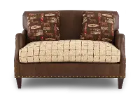 Eastwood Rustic Wilderness Print and Faux Leather Settee