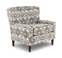 Cash Blue and Brown Medallion Accent Chair