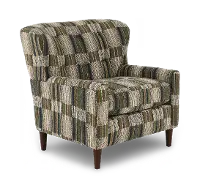 Cash Green and Brown Plaid Accent Chair