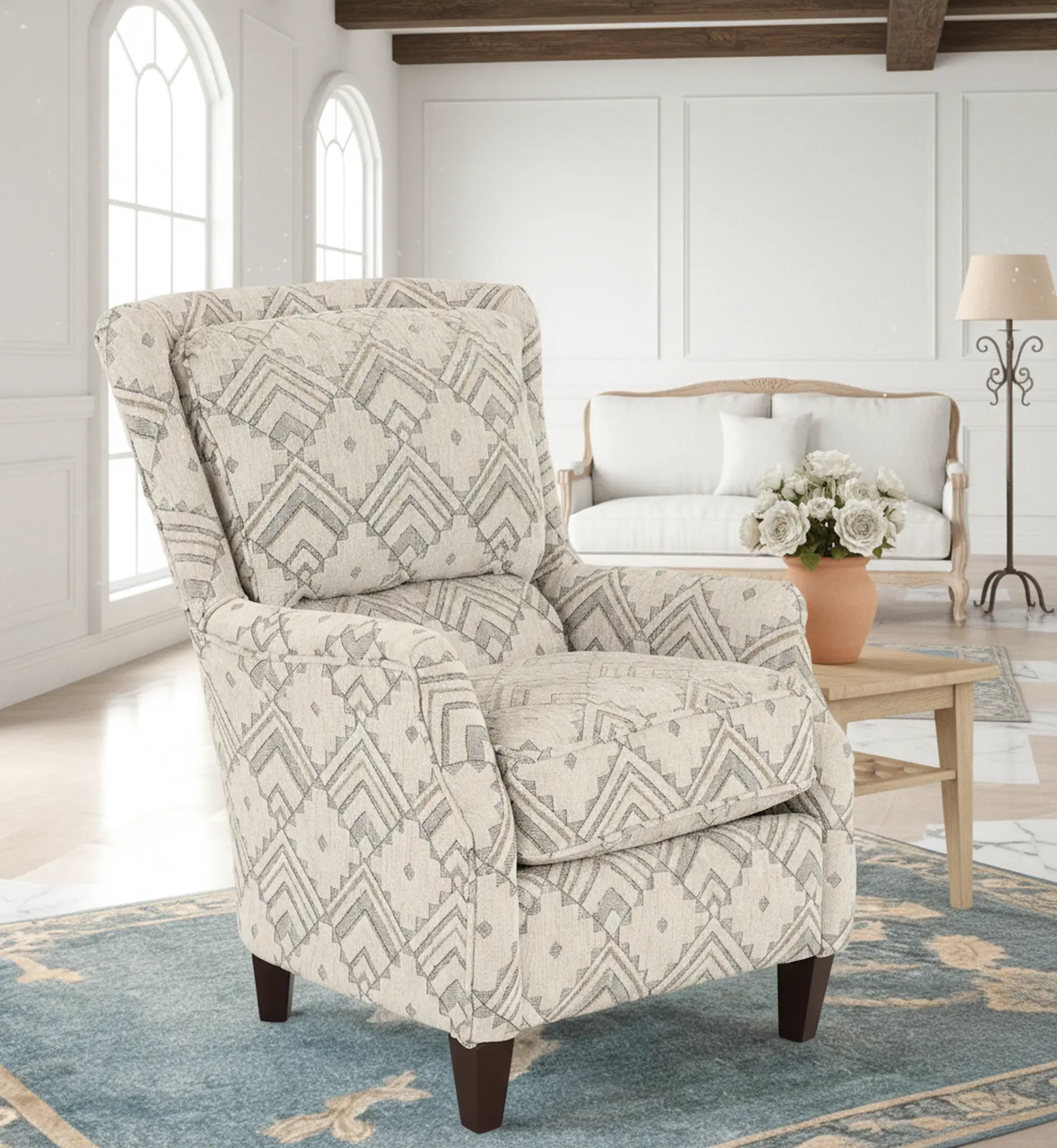 Loren Fog Gray Geometric Accent Chair-9