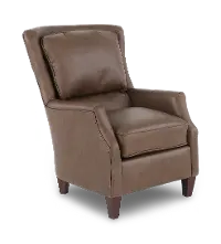 Louis Caribou Brown Leather Accent Chair