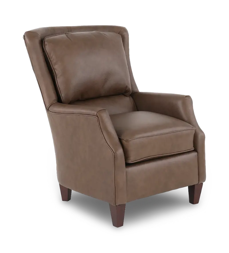 Louis Caribou Brown Leather Accent Chair