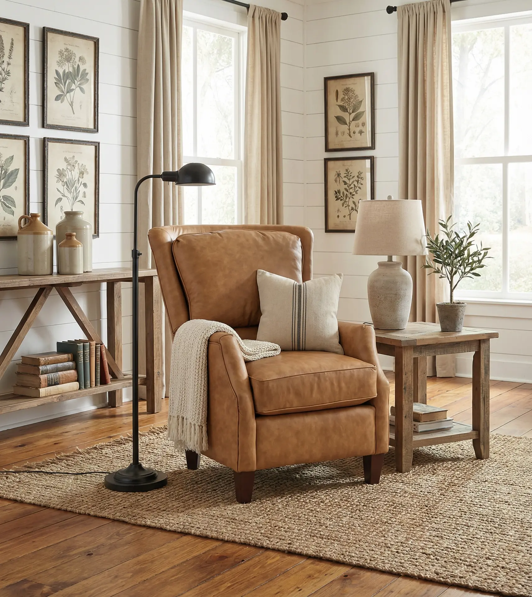 Louis Saddle Brown Leather Accent Chair-15
