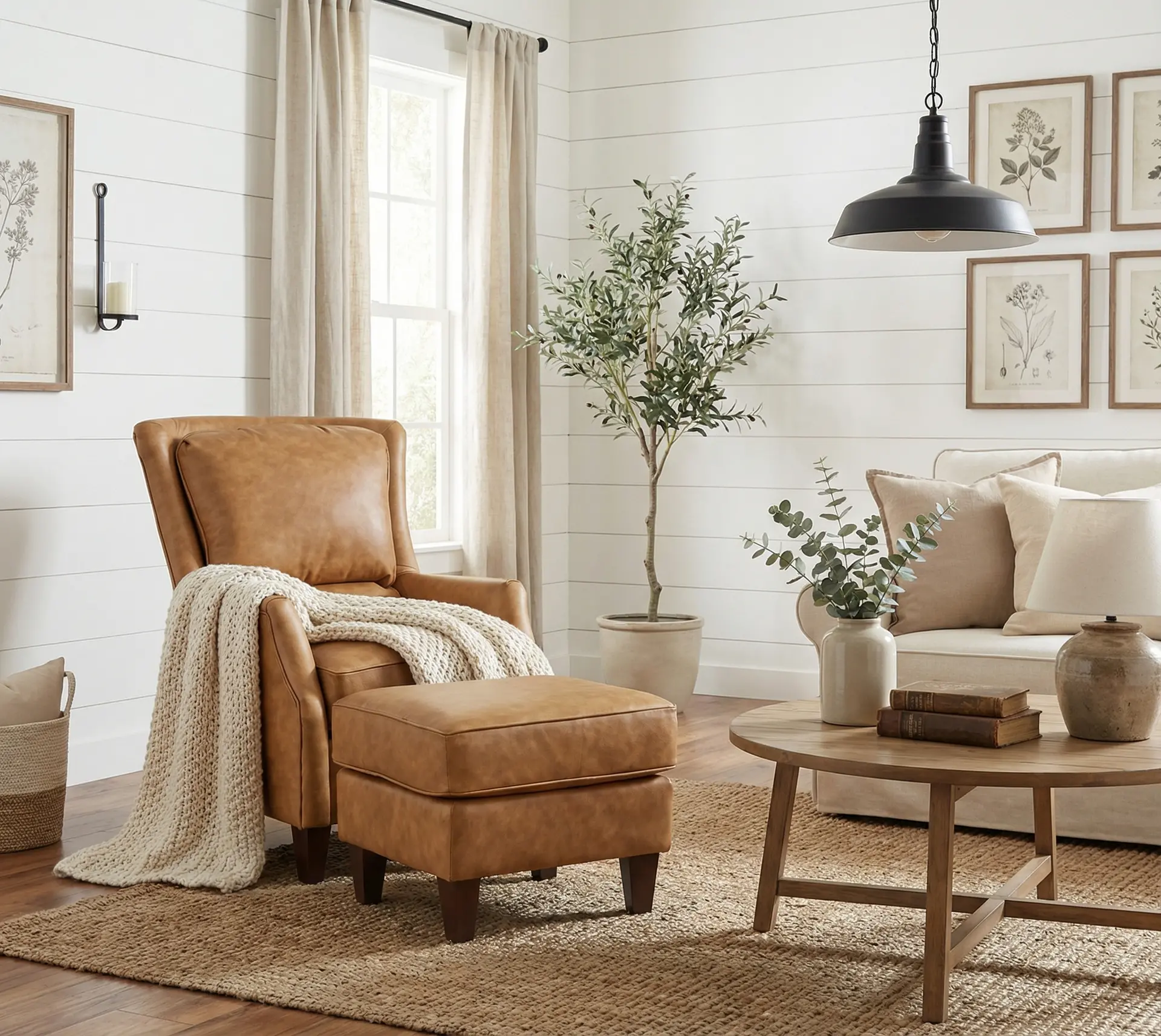 Louis Saddle Brown Leather Accent Chair-16