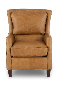 Louis Saddle Brown Leather Accent Chair