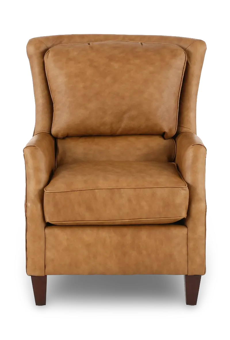 Louis Saddle Brown Leather Accent Chair