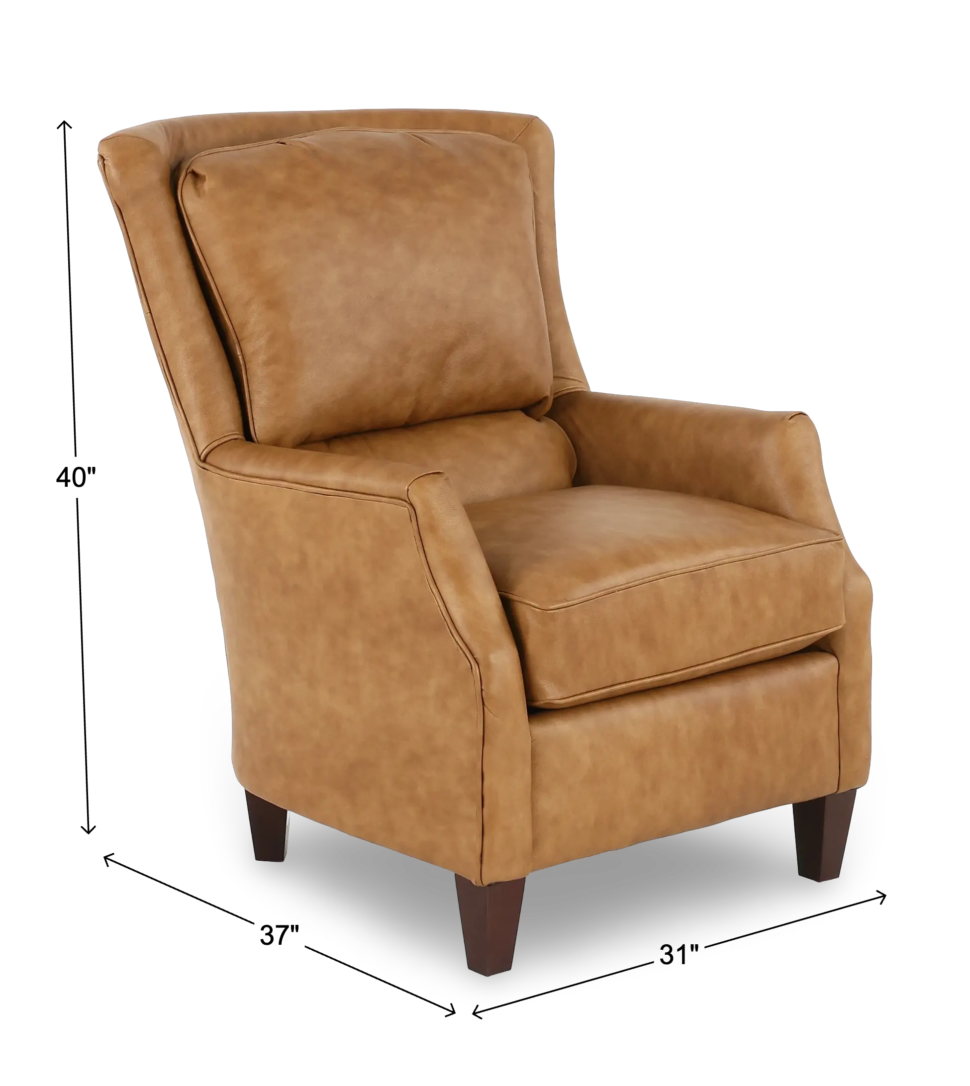 Louis Saddle Brown Leather Accent Chair-3
