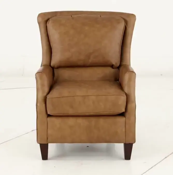 Louis Saddle Brown Leather Accent Chair-7