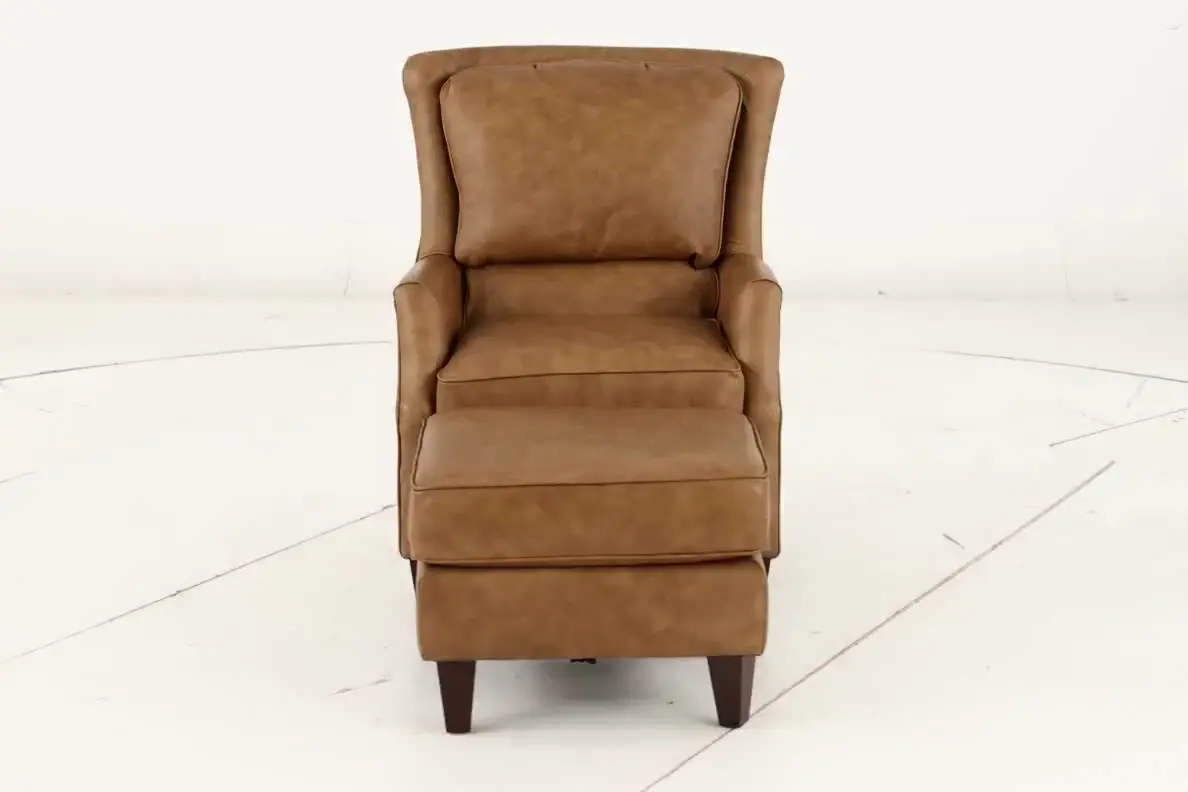 Louis Saddle Brown Leather Accent Chair-8