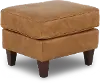 Louis Saddle Brown Leather Ottoman