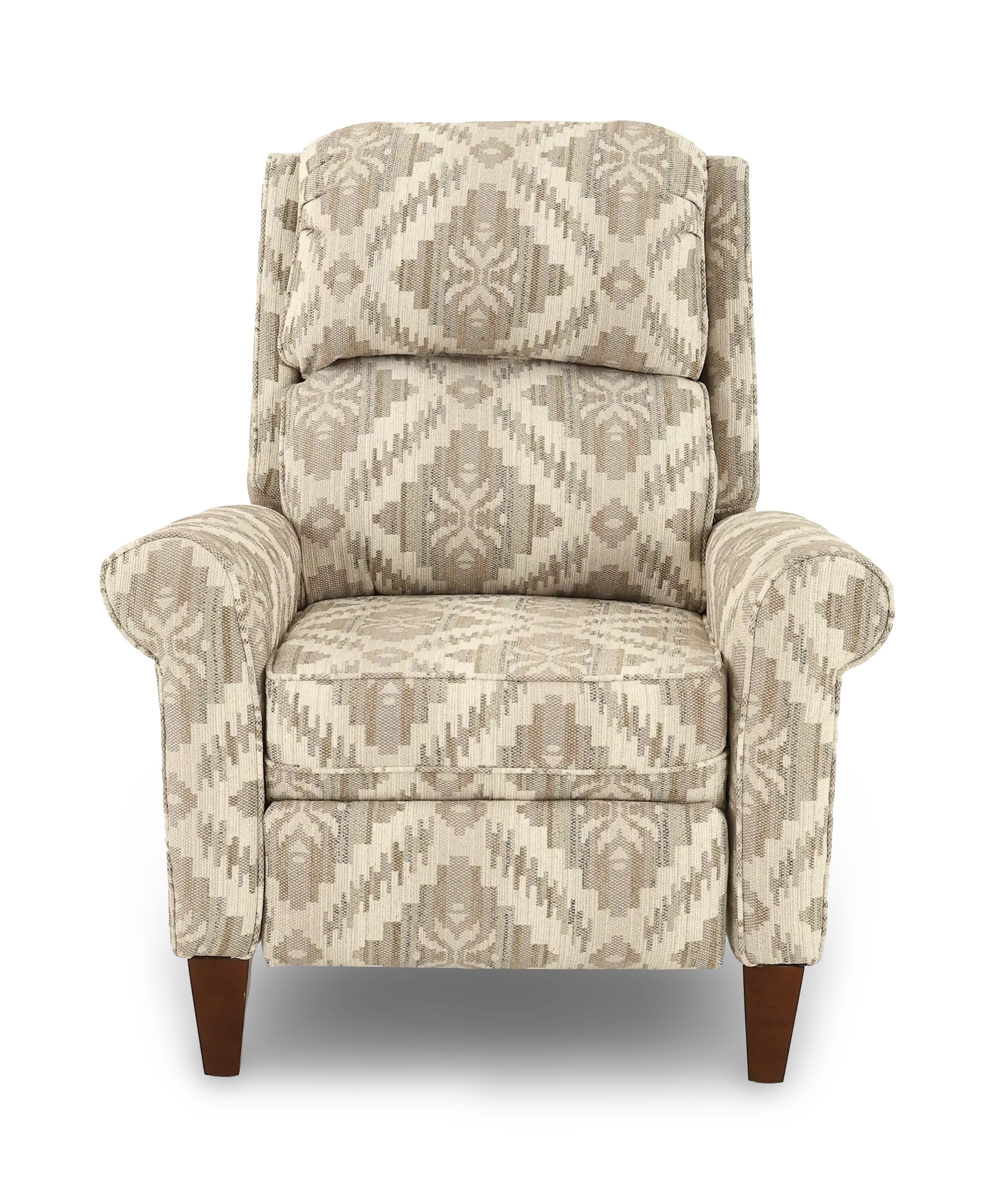 Kenzie Gray and Beige Patterned Push Back Recliner-4
