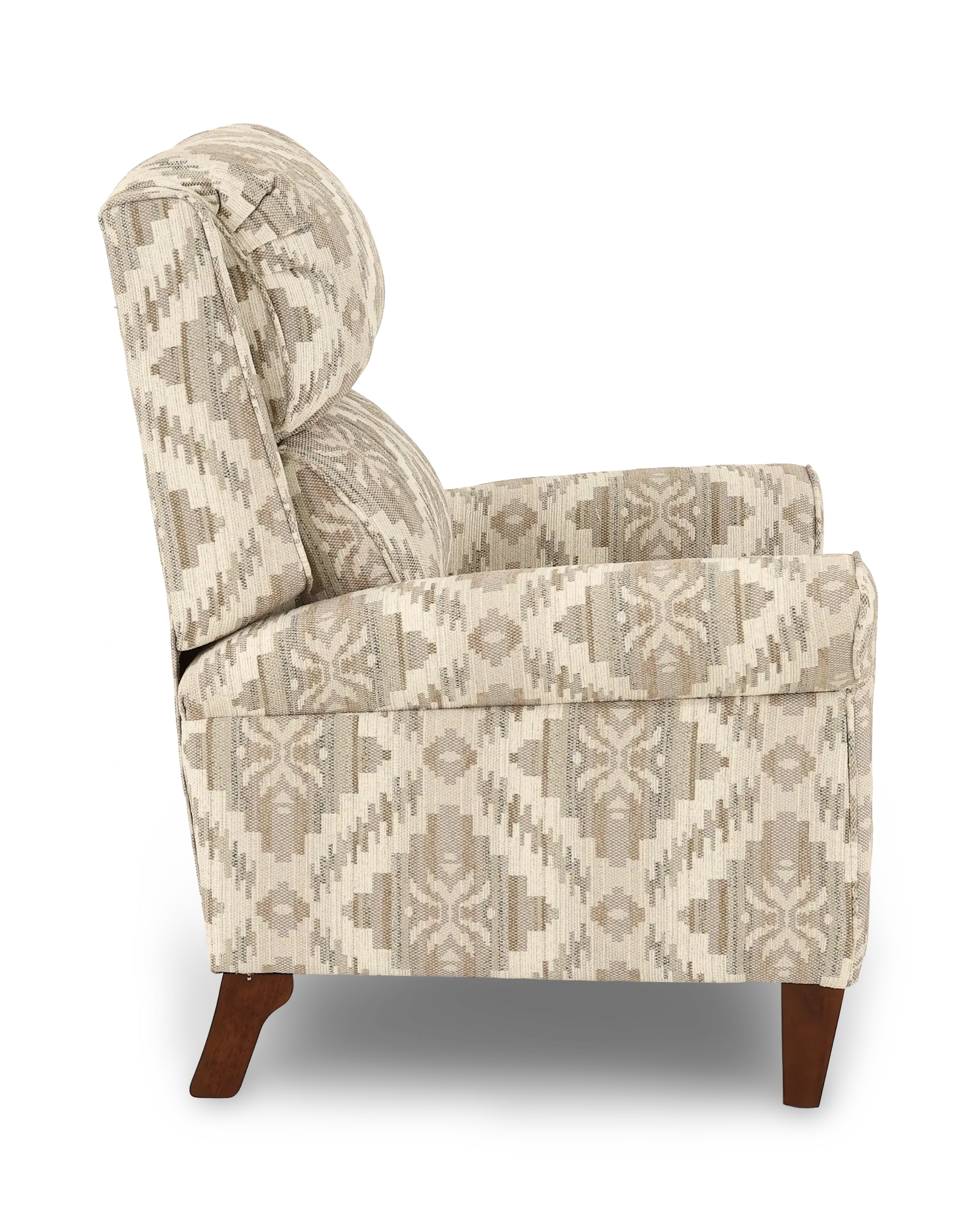 Kenzie Gray and Beige Patterned Push Back Recliner-6