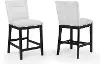 Sebastian Black and Gray 24  Upholstered Bar Stool