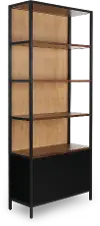 Marsden Black Bookcase with LED Lights