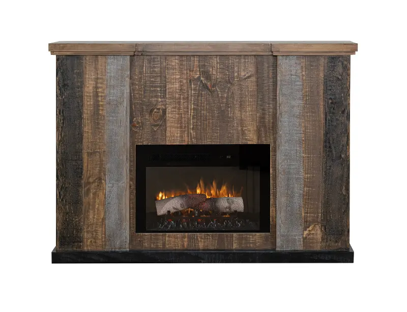 Loft Rustic Brown Fireplace Mantle
