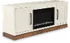 Nora White 64  Fireplace Console