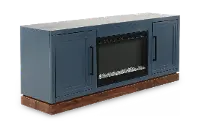 Nora Blue 64  Fireplace Console