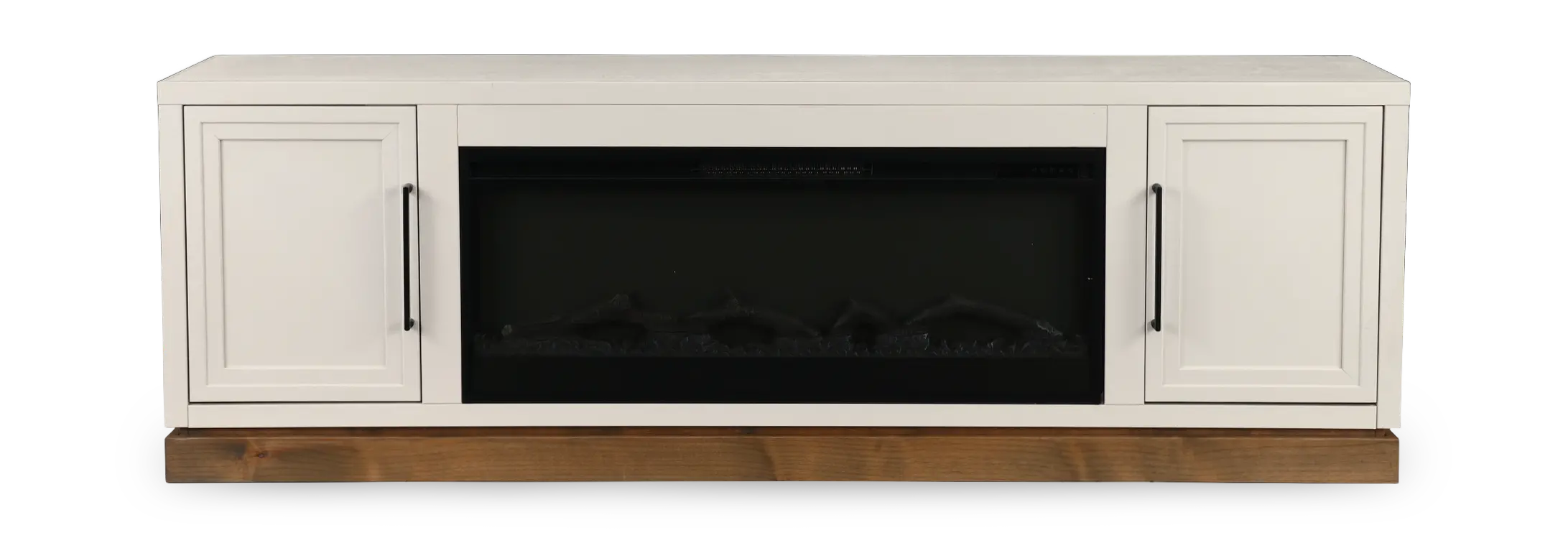 Nora White 78  Fireplace Console-1