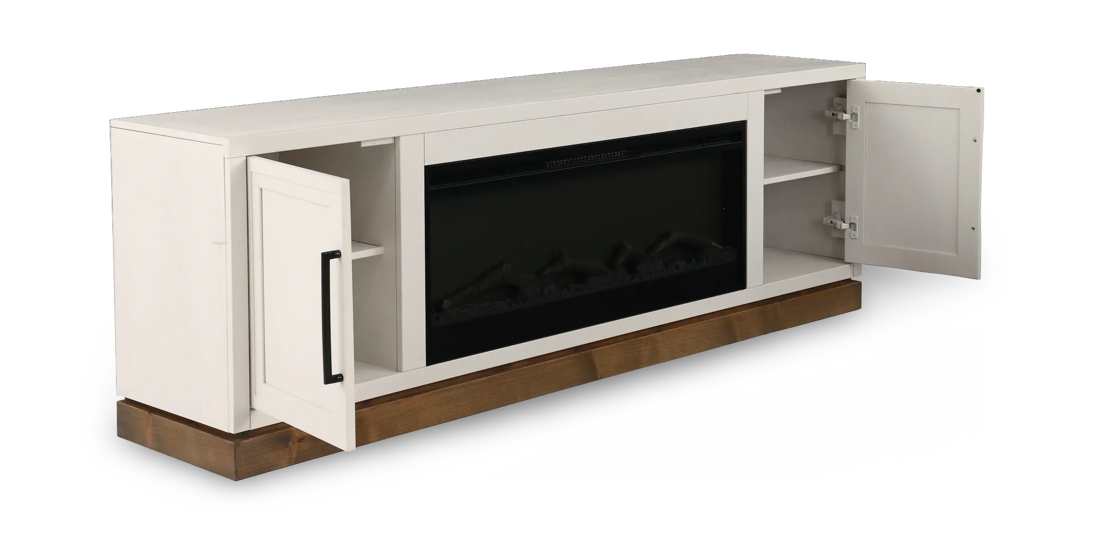 Nora White 78  Fireplace Console-5