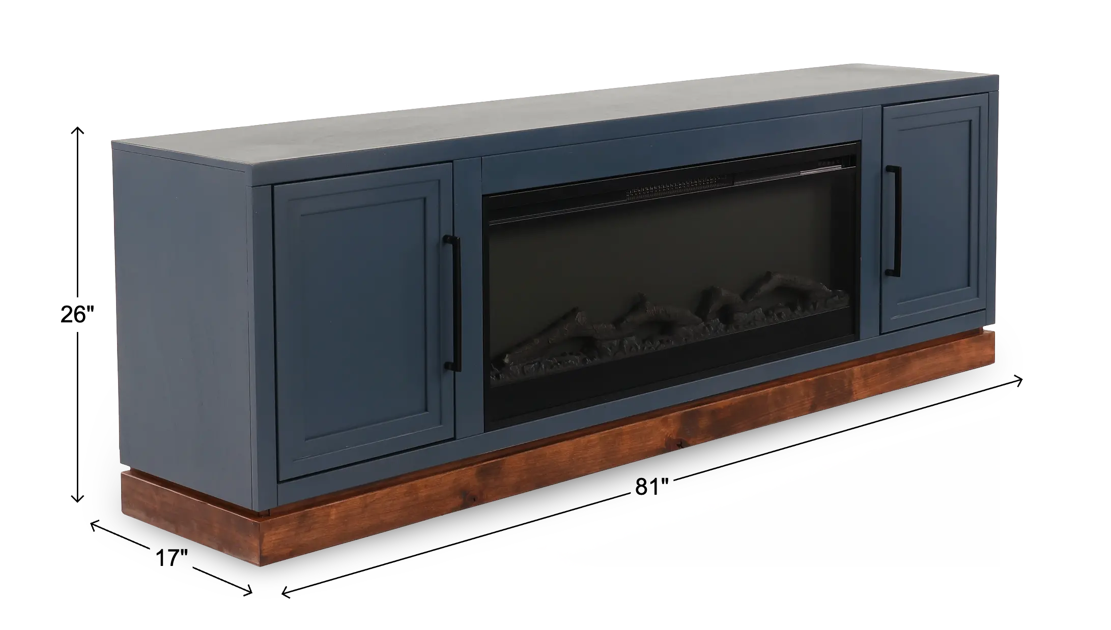 Nora Blue 78  Fireplace Console-3