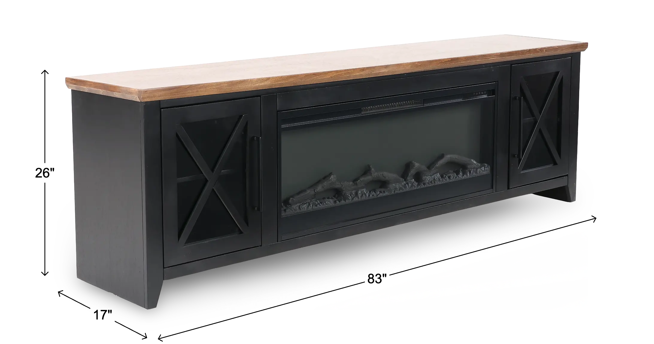Ithaca Black 83  Fireplace-3