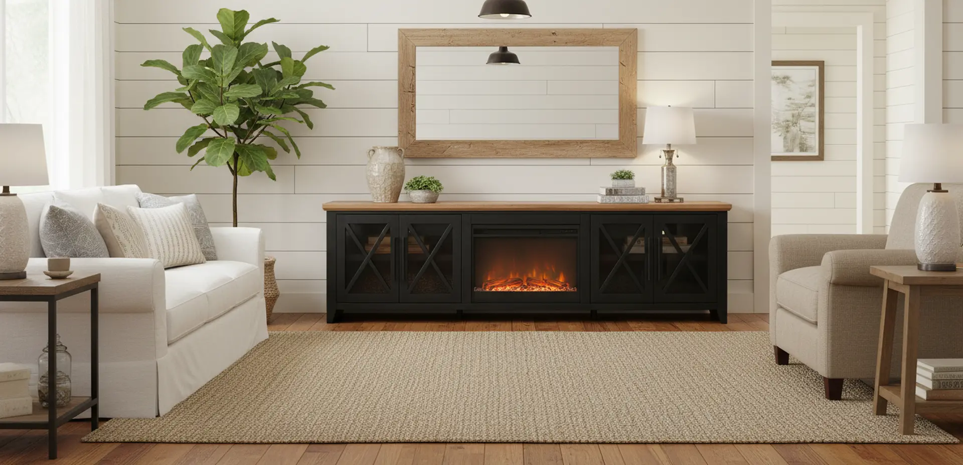 Ithaca Black 96  Fireplace-2