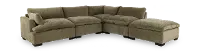 5PC/TUSCANY/LAUREL/OPT.2 Tuscany Olive Taupe Left-Arm Facing Sectional with Ottoman