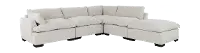 5PC/TUSCANY/PUTTY/OPT.2 Tuscany Soft Beige Left-Arm Facing Sectional with Ottoman