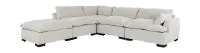 5PC/TUSCANY/PUTTY/OPT.3 Tuscany Soft Beige Right-Arm Facing Sectional with Ottoman