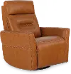 Remington Caramel Brown Leather Swivel Glider Power Recliner