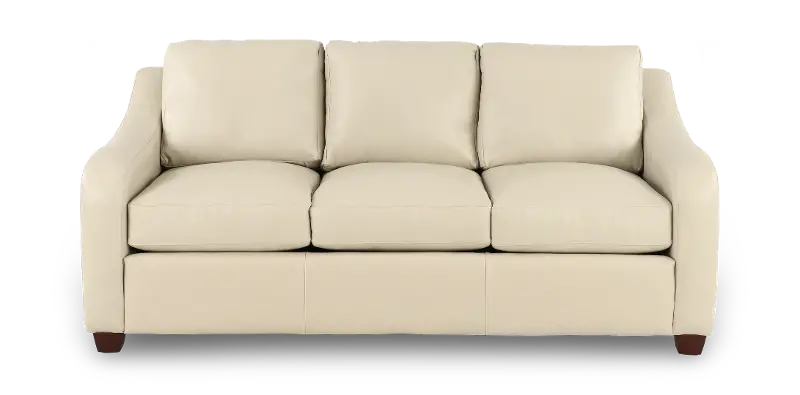 Charlie Ivory Leather Queen Sleeper Sofa