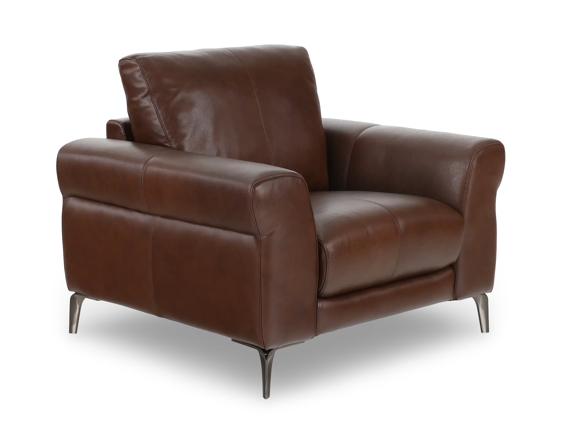 Marcelle Tobacco Brown Leather Accent Chair-1