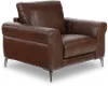 Marcelle Tobacco Brown Leather Accent Chair