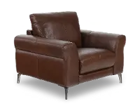 Marcelle Tobacco Brown Leather Accent Chair