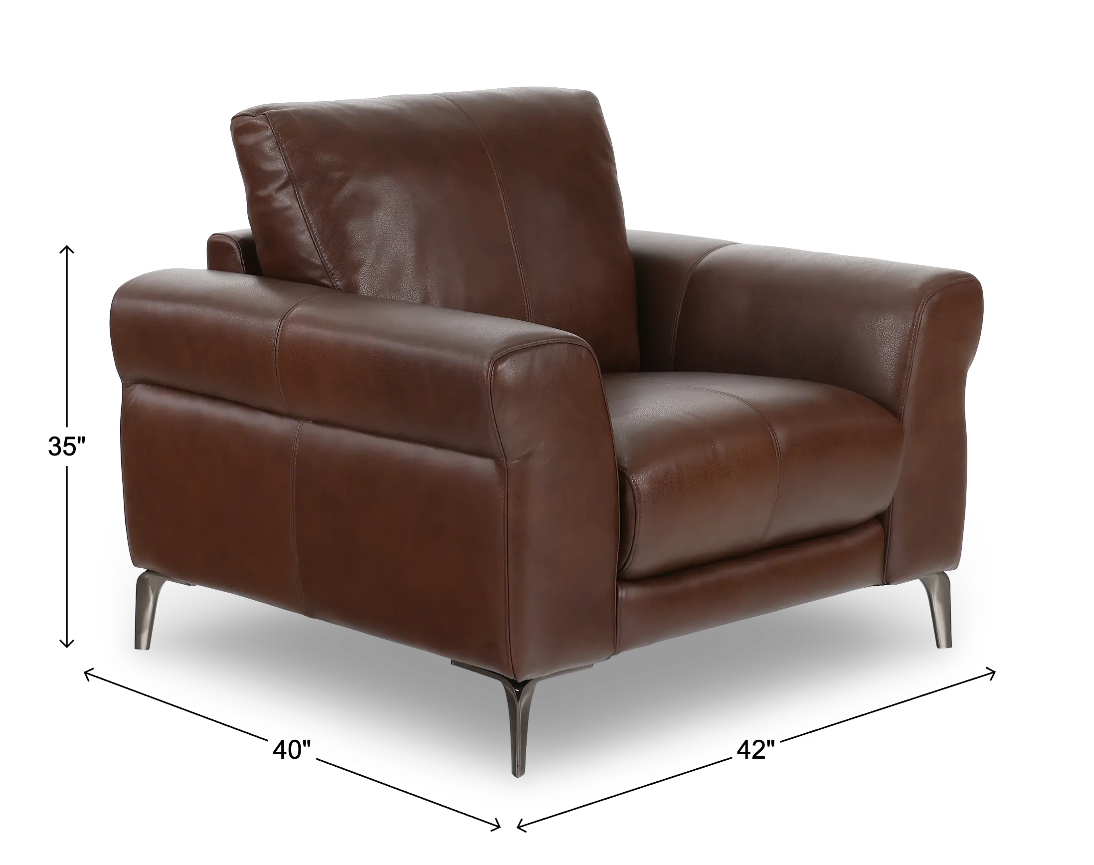 Marcelle Tobacco Brown Leather Accent Chair-3
