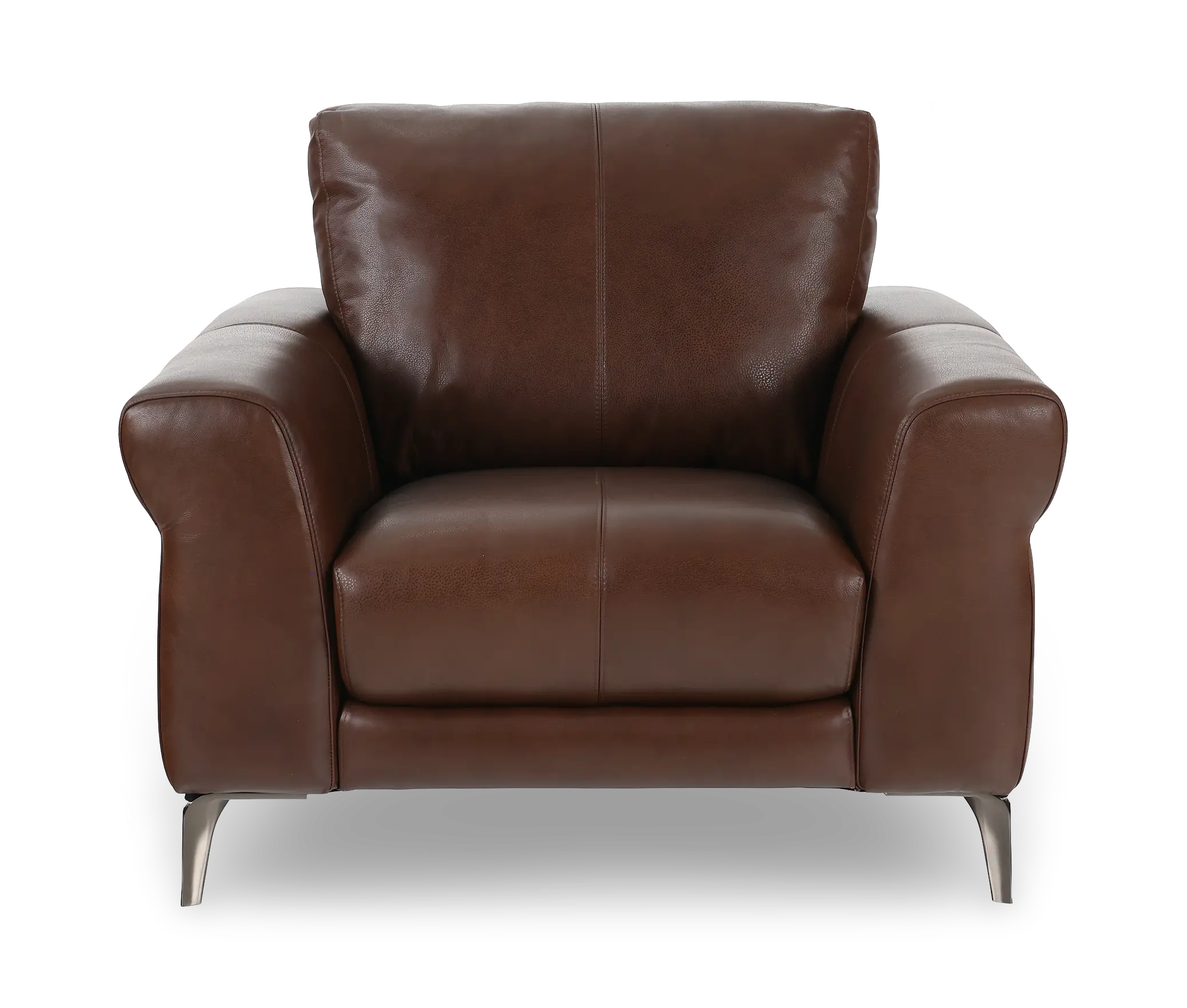 Marcelle Tobacco Brown Leather Accent Chair-4