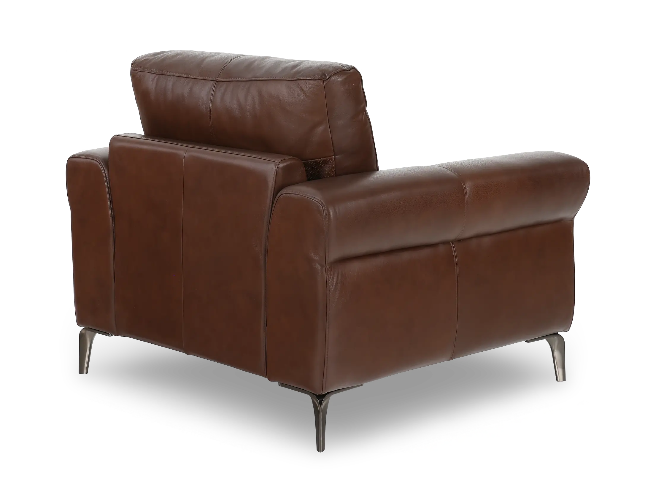 Marcelle Tobacco Brown Leather Accent Chair-6