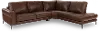 Marcelle Tobacco Brown 2-Piece Leather Sectional with Chaise