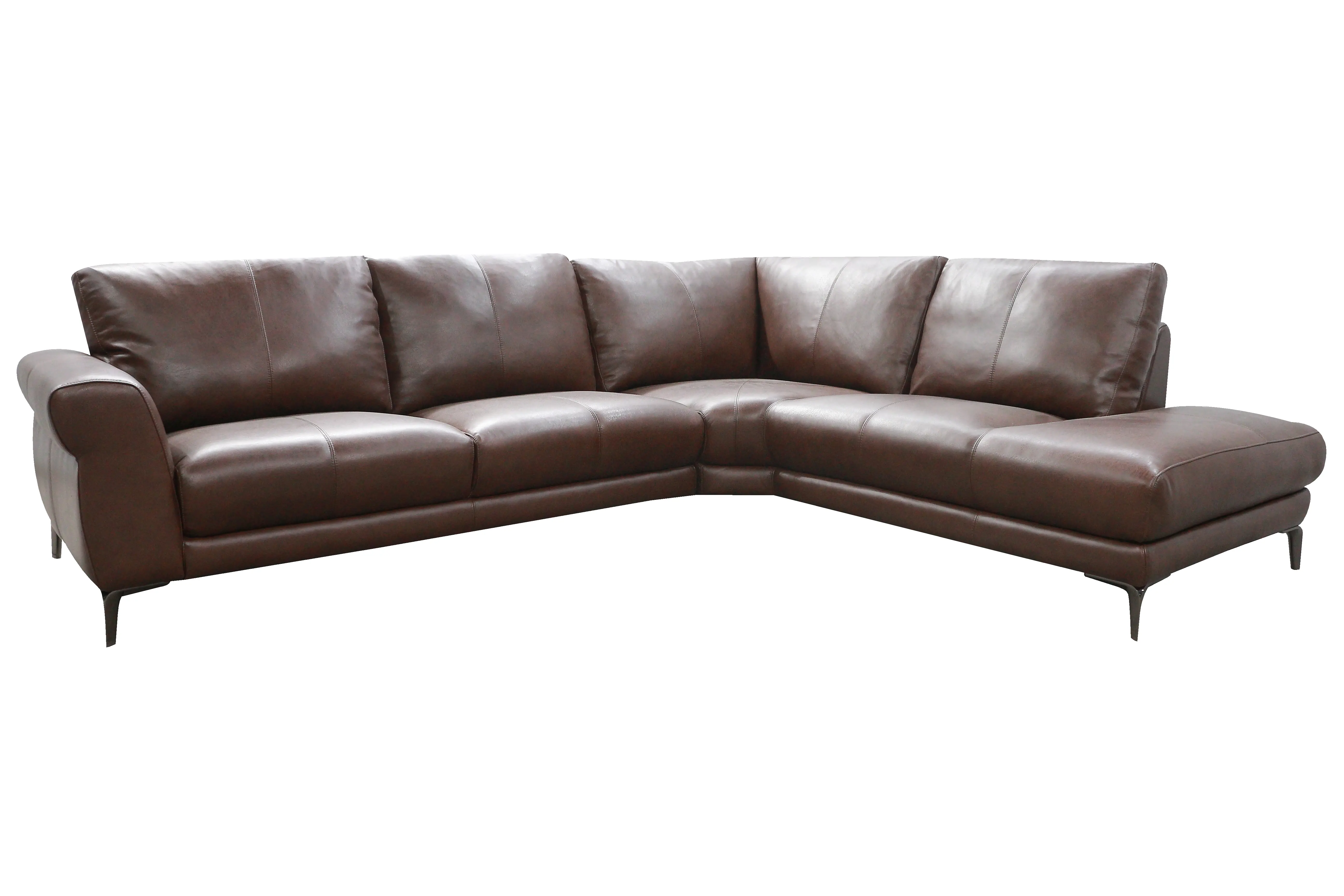 Marcelle Tobacco Brown Leather 2-Piece Right-Facing Sectional with Chaise-1