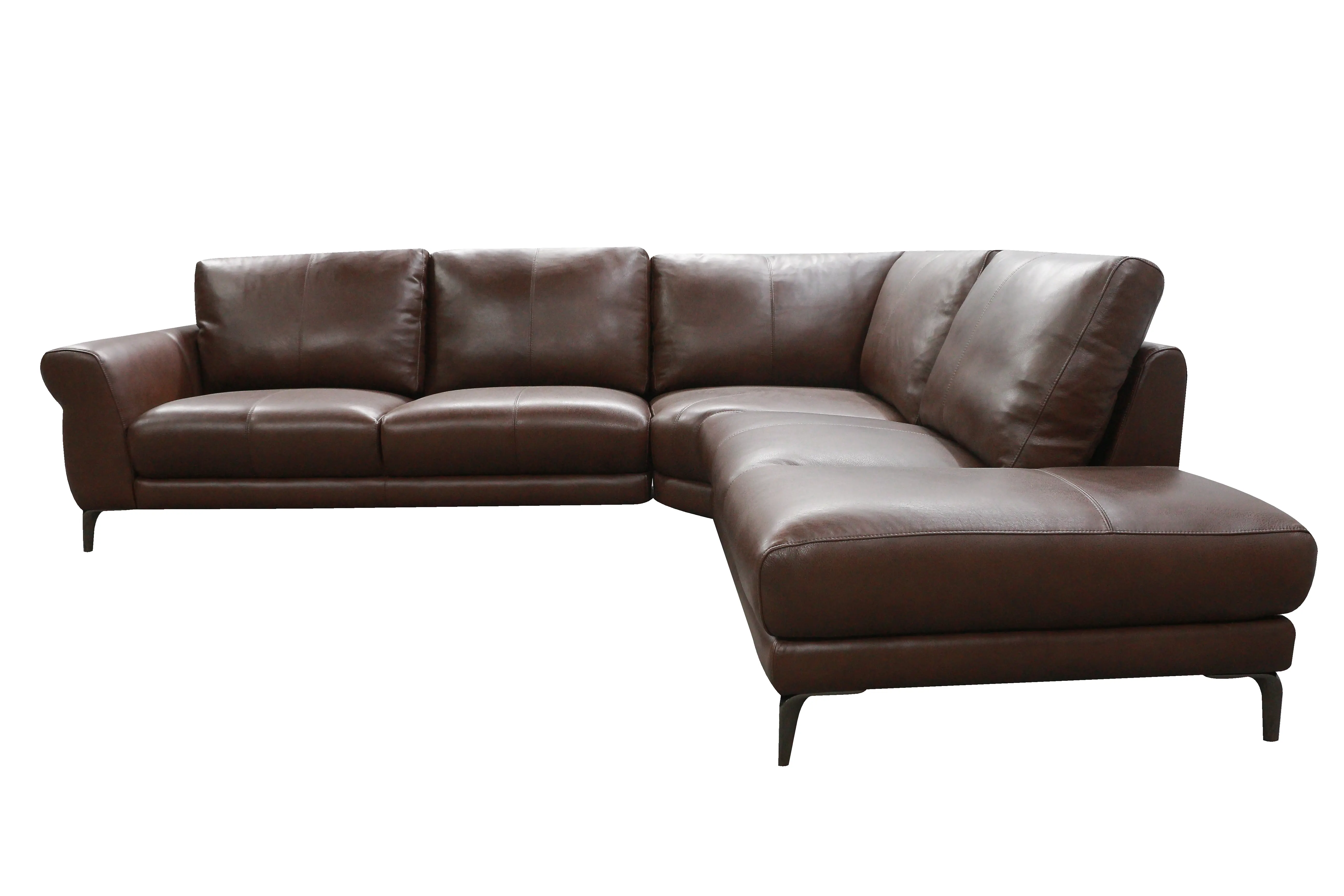 Marcelle Tobacco Brown Leather 2-Piece Right-Facing Sectional with Chaise-2