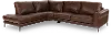 Marcelle Tobacco Brown Leather 2-Piece Left-Facing Sectional with Chaise
