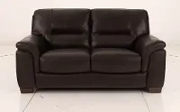 Wadsworth Walnut Brown Leather Loveseat