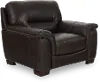 Wadsworth Walnut Brown Leather Accent Chair