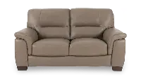 Wadsworth Granite Beige Leather Loveseat